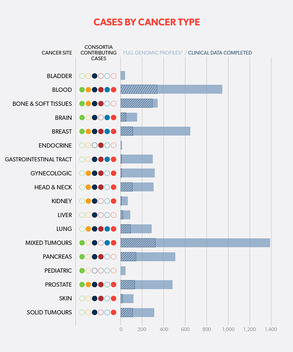 Cases by cancer type