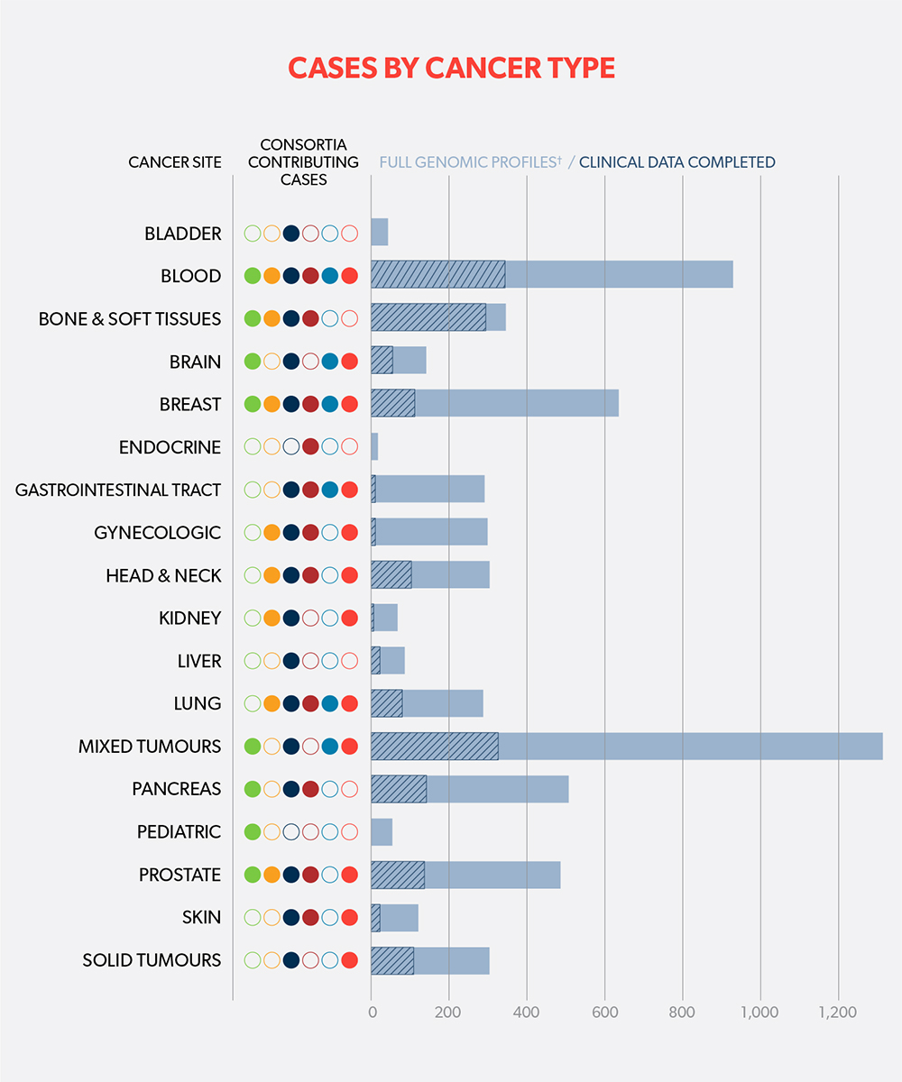 Cases by cancer type